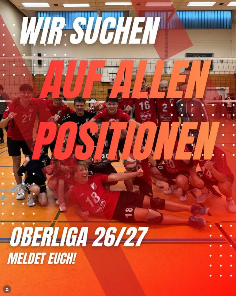 TUSA 06 Volleyball Herren 1 suchen Spieler f�r die Oberliga-Saison 2026/2027